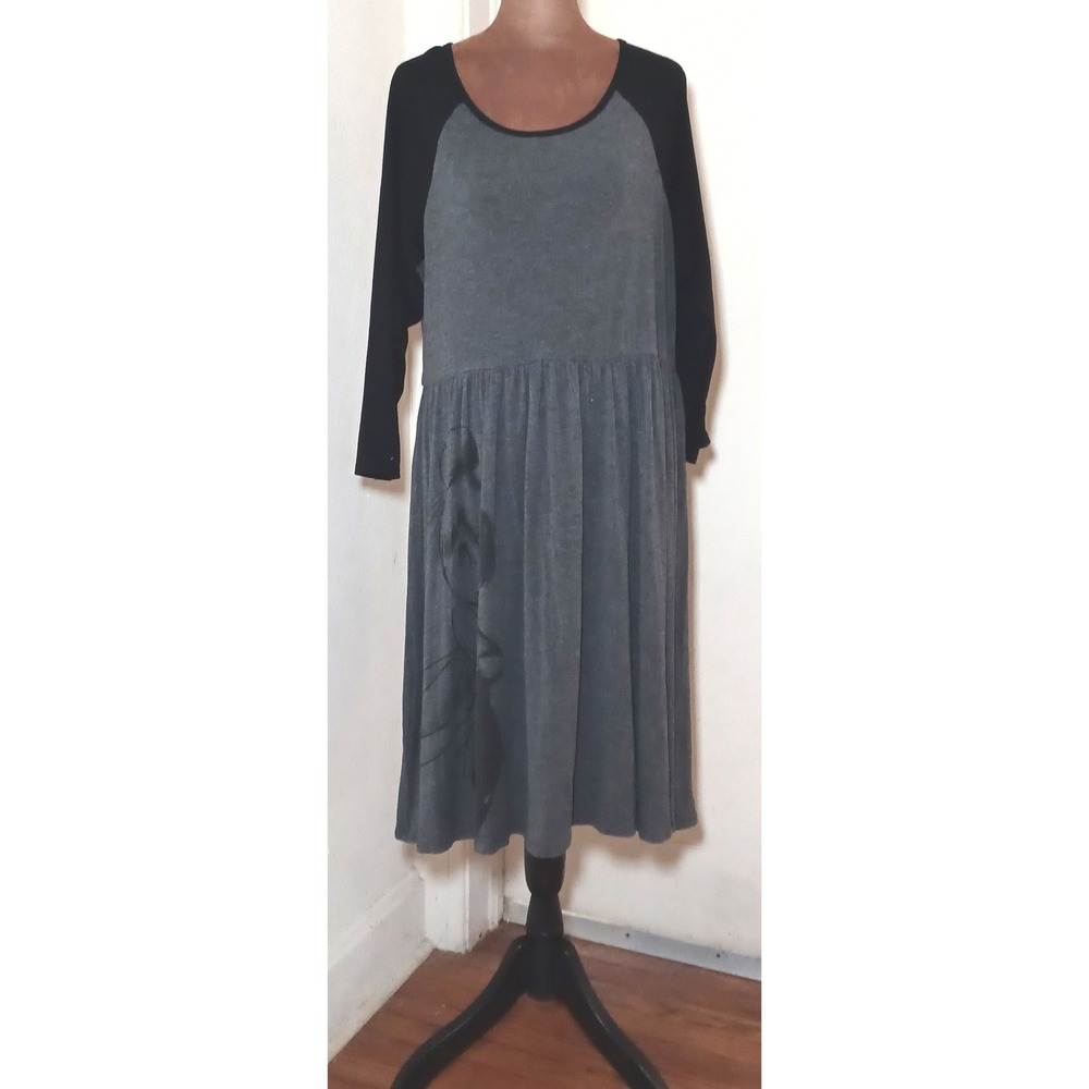 Disney Hidden Sketch Dress XL Tinker Bell Gray Black Soft Grunge Artsy Minimal